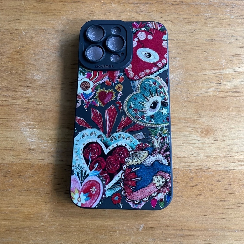 Boho Hearts & Eyes iPhone 14 Pro Max Case – Bold & Beautiful